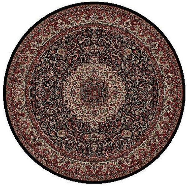 Concord Global 5 ft. 3 in. Persian Classics Isfahan - Round, Black 20330